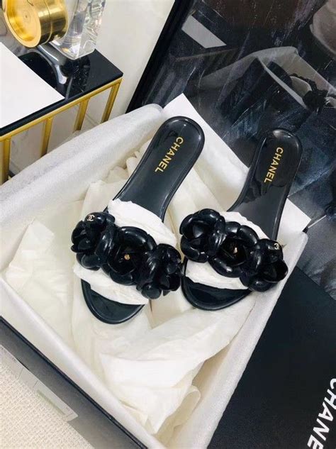 chanel camellia slippers